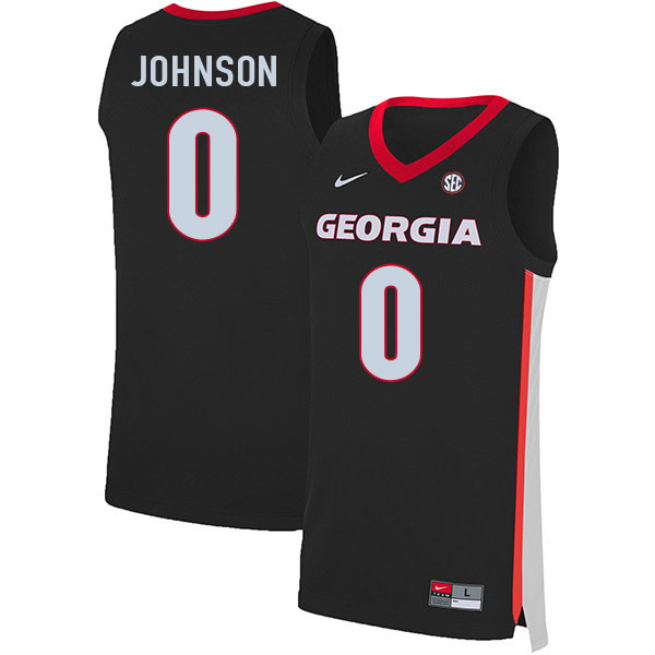 Men #0 K.D. Johnson Georgia Bulldogs College Basketball Jerseys Sale-Black - Click Image to Close